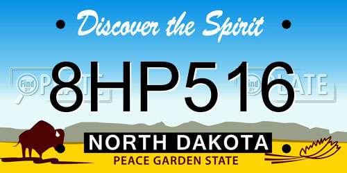 8HP516 North Dakota License Plate