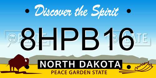 8HPB16 North Dakota License Plate