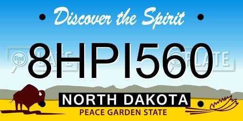 8HPI560 North Dakota License Plate