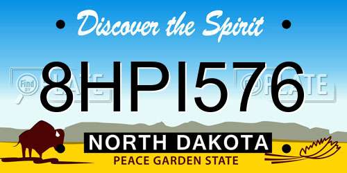 8HPI576 North Dakota License Plate