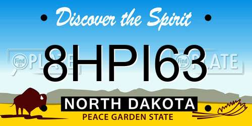 8HPI63 North Dakota License Plate