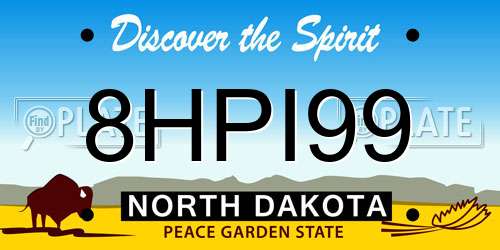 8HPI99 North Dakota License Plate