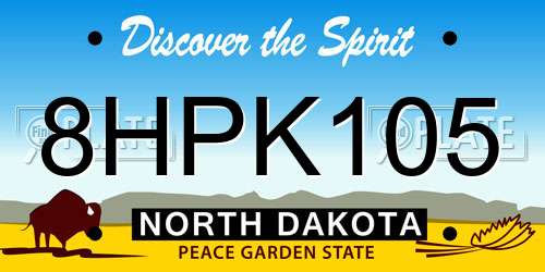8HPK105 North Dakota License Plate