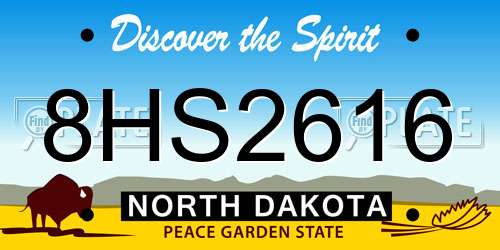 8HS2616 North Dakota License Plate