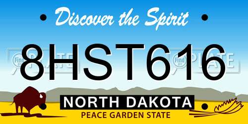 8HST616 North Dakota License Plate