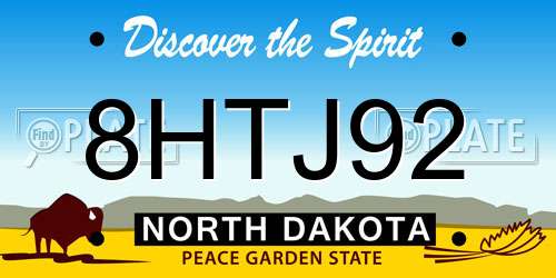 8HTJ92 North Dakota License Plate
