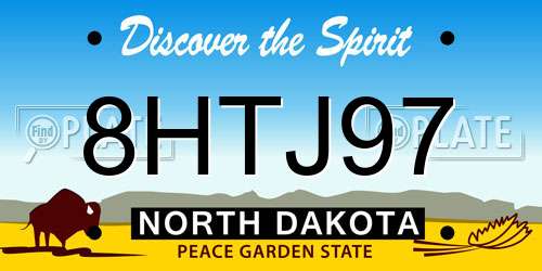 8HTJ97 North Dakota License Plate