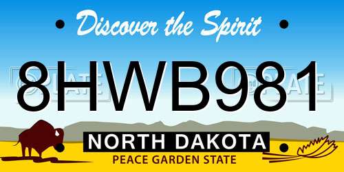 8HWB981 North Dakota License Plate