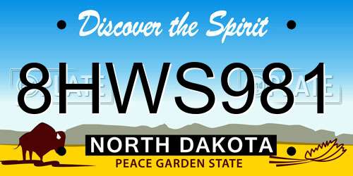 8HWS981 North Dakota License Plate