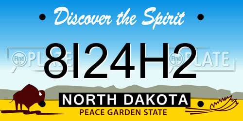8I24H2 North Dakota License Plate