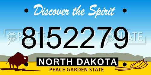 8I52279 North Dakota License Plate