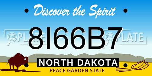 8I66B7 North Dakota License Plate