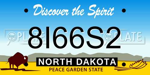 8I66S2 North Dakota License Plate