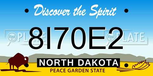 8I70E2 North Dakota License Plate
