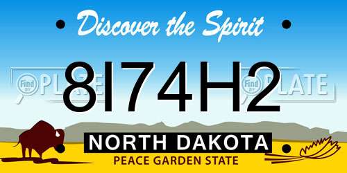 8I74H2 North Dakota License Plate