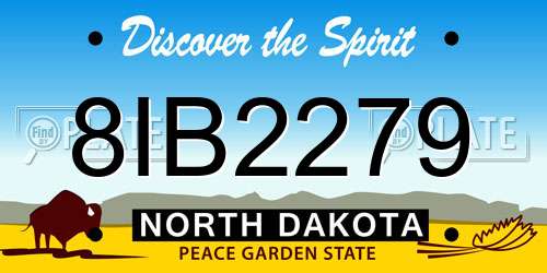 8IB2279 North Dakota License Plate