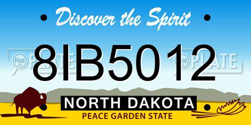 8IB5012 North Dakota License Plate