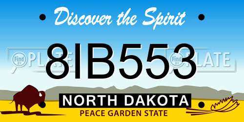 8IB553 North Dakota License Plate