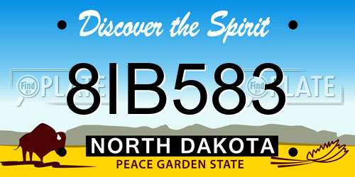 8IB583 North Dakota License Plate