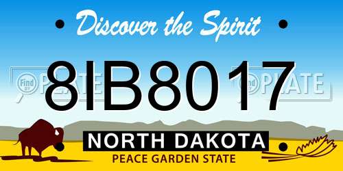 8IB8017 North Dakota License Plate