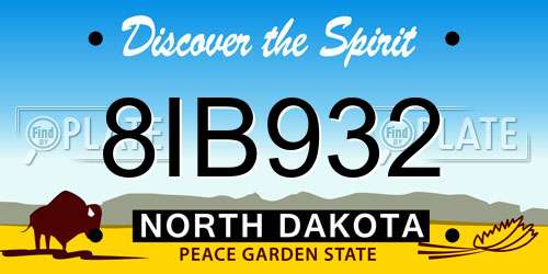 8IB932 North Dakota License Plate