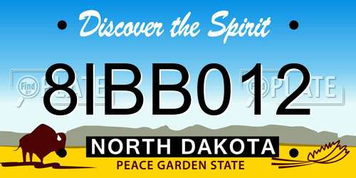 8IBB012 North Dakota License Plate