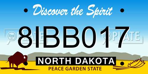 8IBB017 North Dakota License Plate