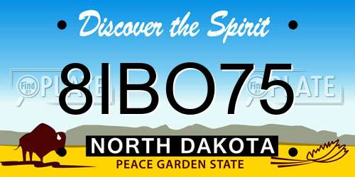 8IBO75 North Dakota License Plate