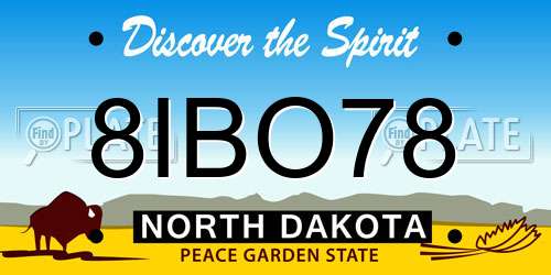 8IBO78 North Dakota License Plate