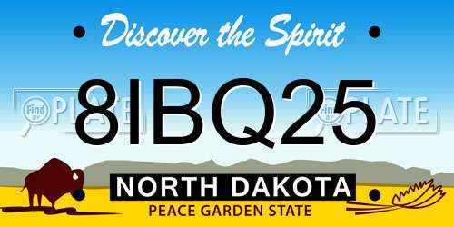 8IBQ25 North Dakota License Plate