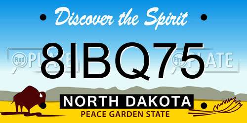 8IBQ75 North Dakota License Plate