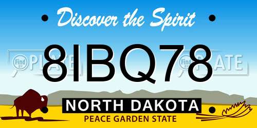 8IBQ78 North Dakota License Plate