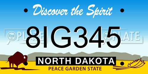 8IG345 North Dakota License Plate