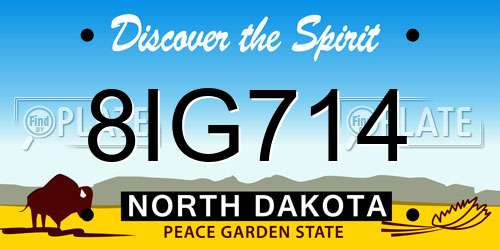 8IG714 North Dakota License Plate