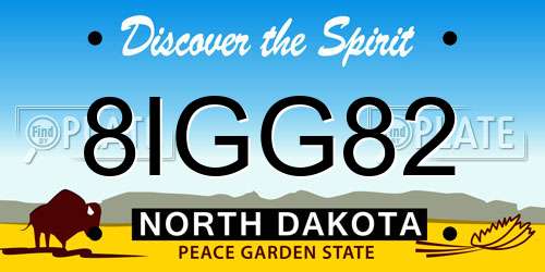 8IGG82 North Dakota License Plate