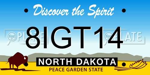 8IGT14 North Dakota License Plate