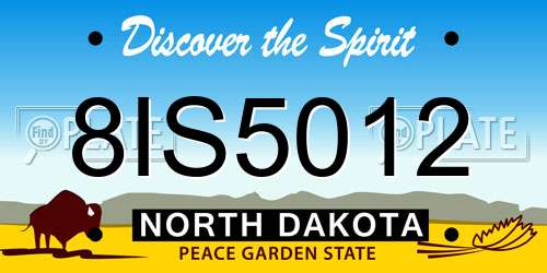 8IS5012 North Dakota License Plate