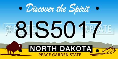 8IS5017 North Dakota License Plate