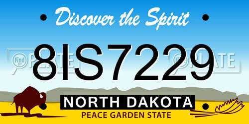 8IS7229 North Dakota License Plate
