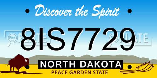 8IS7729 North Dakota License Plate