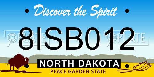 8ISB012 North Dakota License Plate