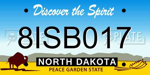8ISB017 North Dakota License Plate