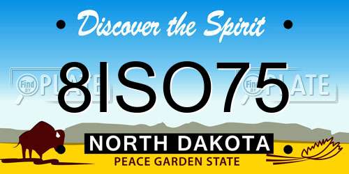 8ISO75 North Dakota License Plate