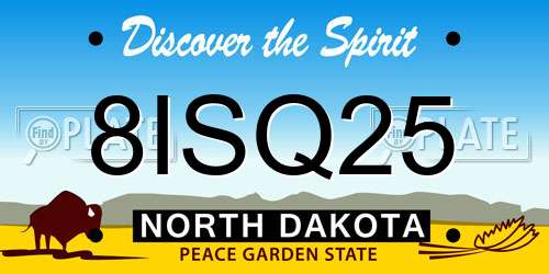8ISQ25 North Dakota License Plate