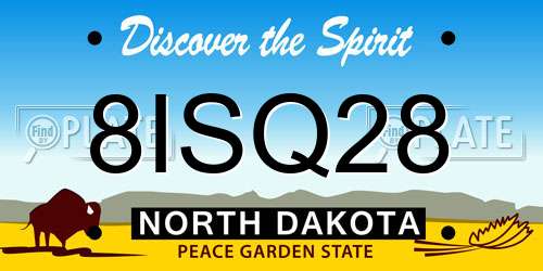 8ISQ28 North Dakota License Plate
