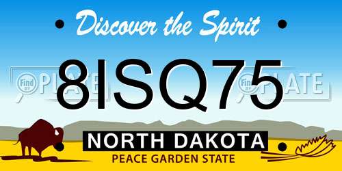 8ISQ75 North Dakota License Plate