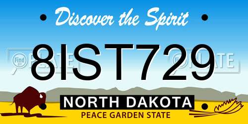 8IST729 North Dakota License Plate