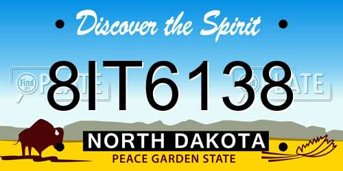 8IT6138 North Dakota License Plate
