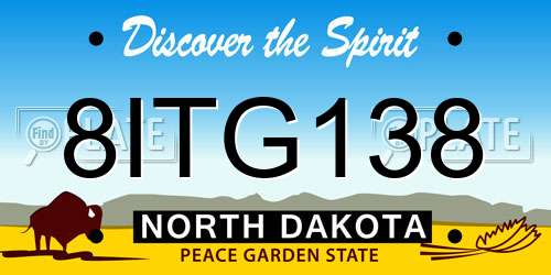 8ITG138 North Dakota License Plate