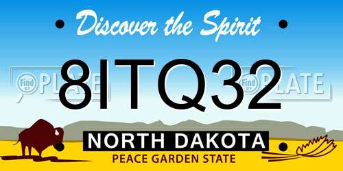 8ITQ32 North Dakota License Plate